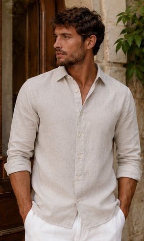 Linen shirt - Sand beige