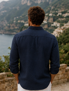 Linen shirt - Navy blue