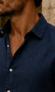 Linen shirt - Navy blue