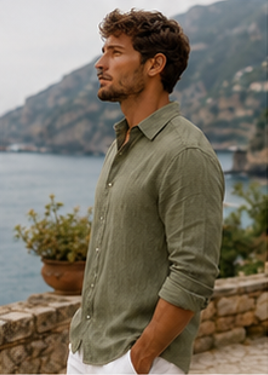 Linen shirt - Olive green